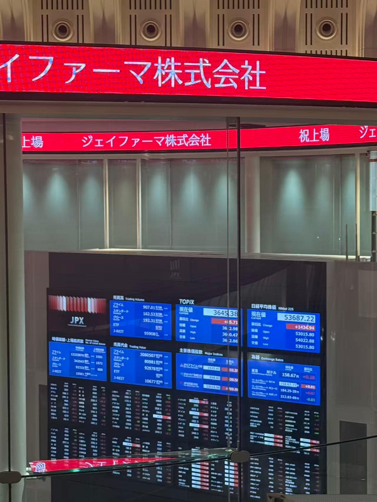 J-Pharma Tokyo Stock Exchange Display